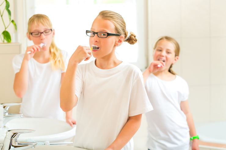 子供たちは磨き